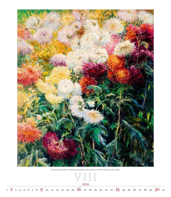 Art calendar Impressionism 2026 - August