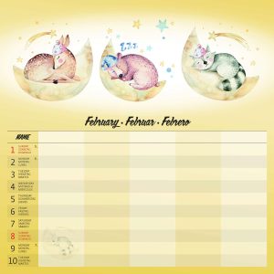 Wall calendar Family Planner 2026 - February detail