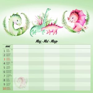 Wall calendar Family Planner 2026 - May detail