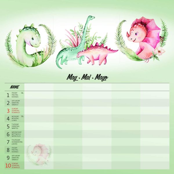 Wall calendar Family Planner 2026 - May detail