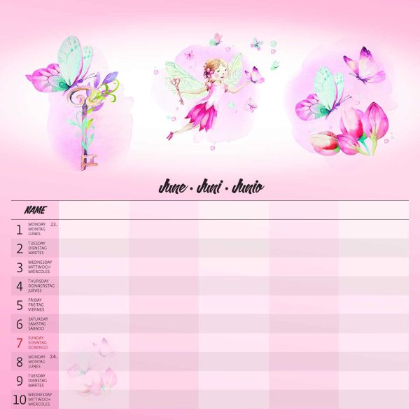 Wall calendar Family Planner 2026 - June detail