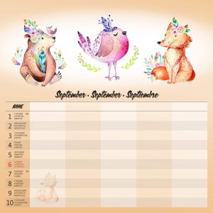 Wall calendar Family Planner 2026 - September detail