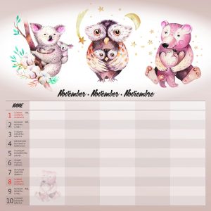 Wall calendar Family Planner 2026 - November detail