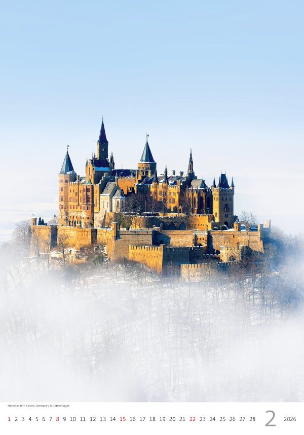 Wall calendar Europe 2026 - February