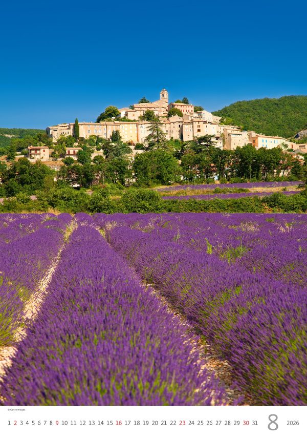 Wall calendar Provence 2026 - August