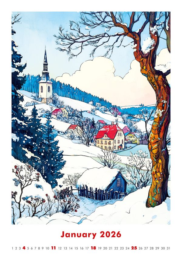 Wall calendar Art Naive 2026 - January