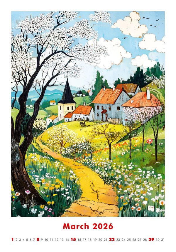 Wall calendar Art Naive 2026 - March