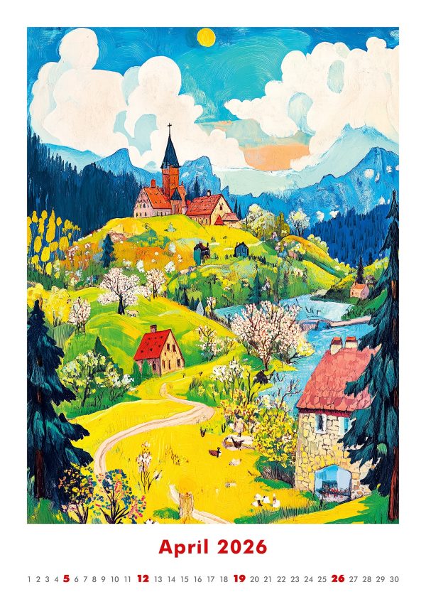 Wall calendar Art Naive 2026 - April