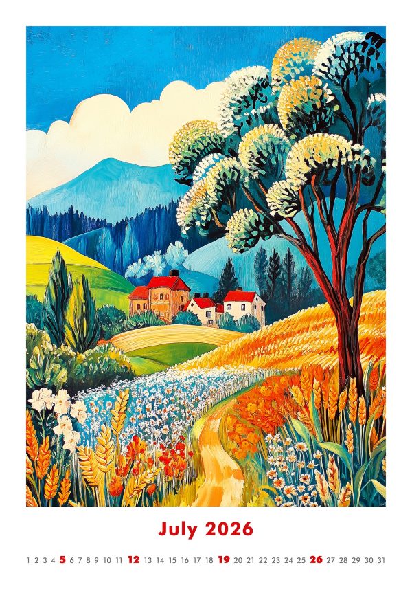 Wall calendar Art Naive 2026 - July