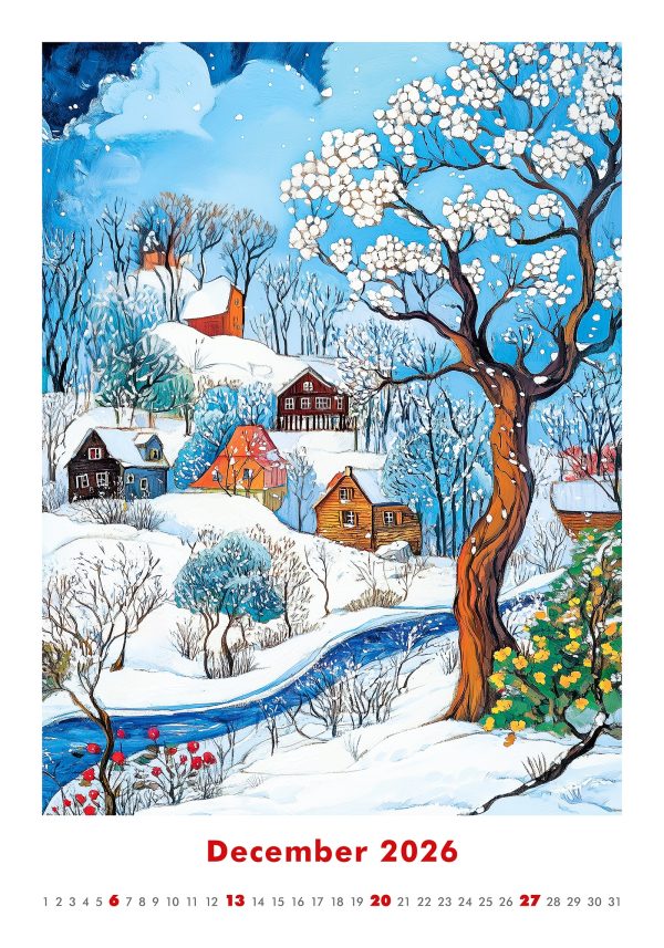 Wall calendar Art Naive 2026 - December