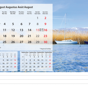 Desk calendar Beautiful Nature 2026 - August