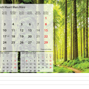 Desk calendar Beautiful Nature 2026 - March