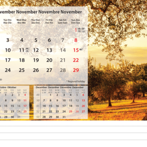 Desk calendar Beautiful Nature 2026 - November