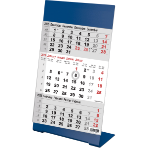 Desk calendar 3 months Color blue 2026