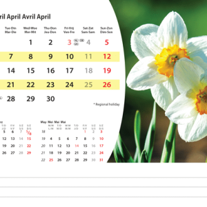 Desk calendar Flowers 2026 - April