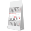Desk calendar 3 months grey 2026