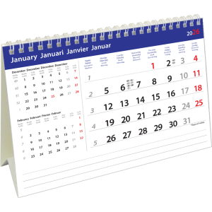 Desk calendar Belgium 2026