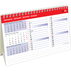 Desk calendar Belgium Memo 2026