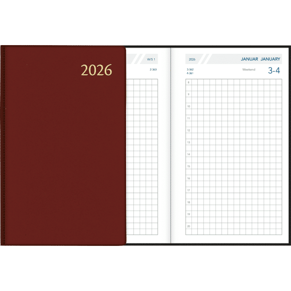 Diary Technica 2026 Burgundy