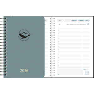 Diary 2026 Daily wire-o ash grey