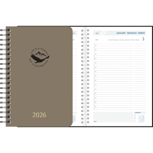Diary 2026 Daily wire-o cork brown