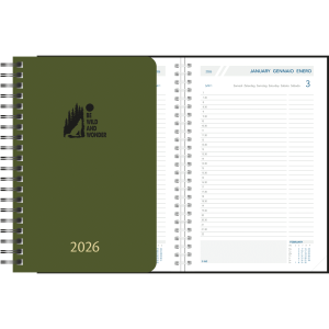 Diary 2026 Daily wire-o olive green