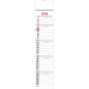 Slim line calendar XL 2026