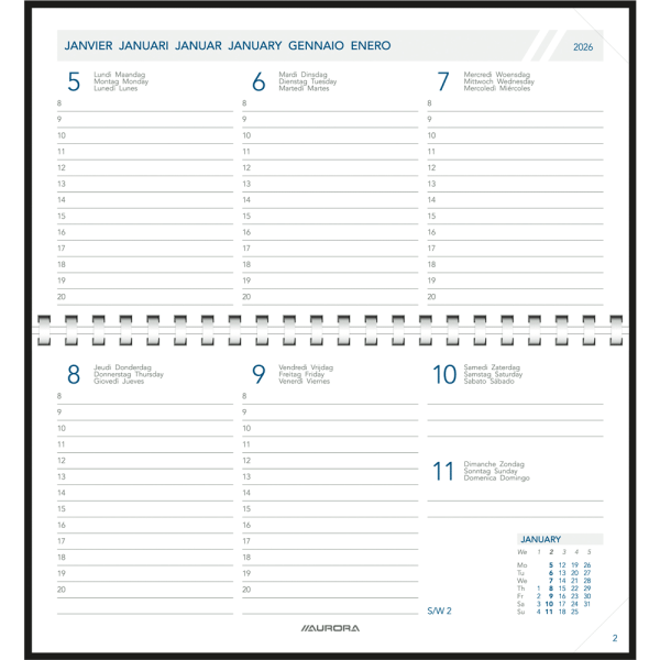 Pocket diary Novoplan 2026 comb bound