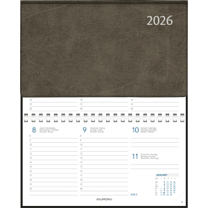 Pocket diary Novoplan 2026 comb bound Grey