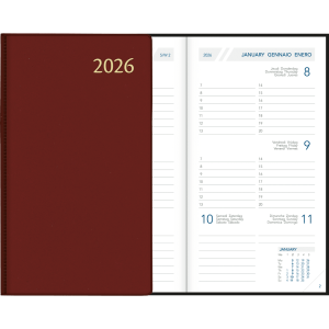 Pocket diary Visuplan 2026 burgundy