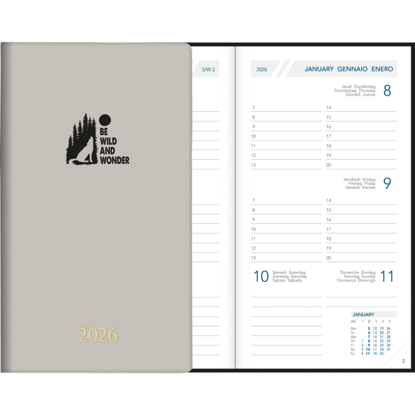Pocket diary Visuplan 2026 mist grey