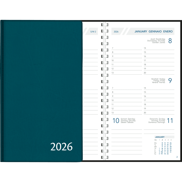 Pocket diary Visuplan 2026 perl blue green